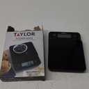 Taylor Glass Top Food Scale with Touch Controls, 11 lb Capacity, Sleek Black Design for Precision Food Measurement in Grams and Ounces