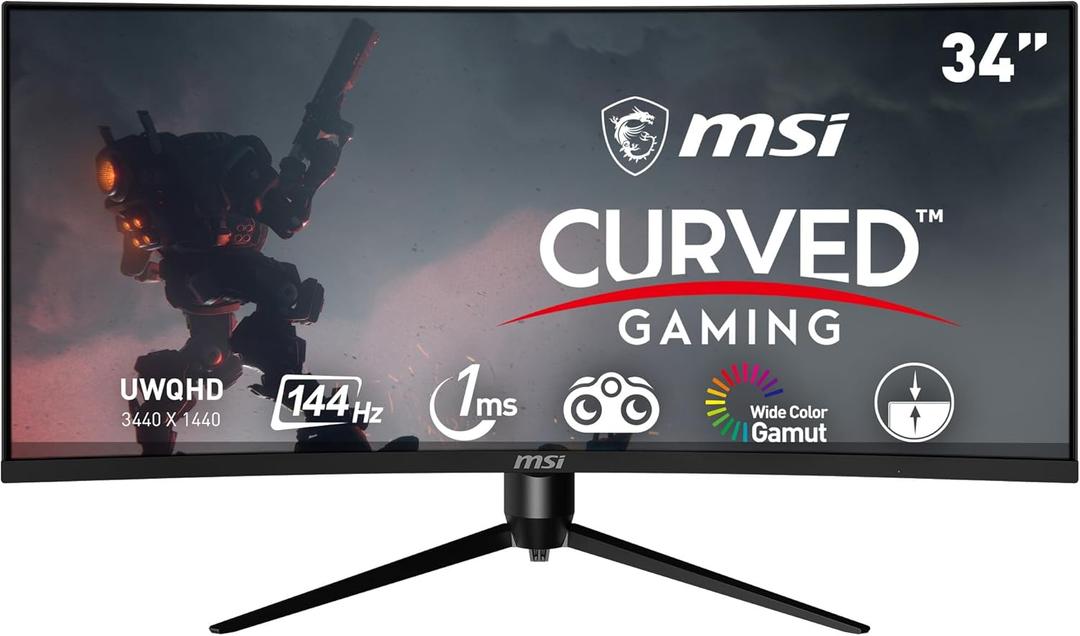 MSI Optix MAG342CQR 1500R Curvature 21:9 Aspect Ratio Narrow Bezel 1ms 3440 x 1440 (UWQHD) 144Hz Refresh Rate Tilt/Swivel/Height/Pivot Adjustment 34" AMD Freesync Gaming Curved Monitor, Black MSI Optix MAG342CQR 1500R Curvature 21:9 Aspect Ratio Narrow Bezel 1ms 3440 x 1440 (UWQHD) 144Hz Refresh Rate Tilt/Swivel/Height/Pivot Adjustment 34" AMD Freesync Gaming Curved Monitor, Black