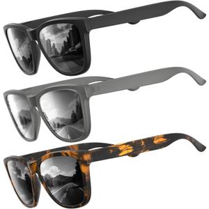 Polarized Sunglasses for Mens Womens - Fashion Men Sun Glasses Shades for Driving Fishing Lightweight UV Protection (A1 Black/White Mirrored/Black)