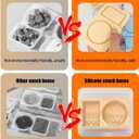 YOBEYI 3 PCS Silicone Snack Containers with Lids, Reusable Dual Compartment Salad Dressing Sauce Seasoning Container, Food Storage Boxes for Travel, Office, Picnic