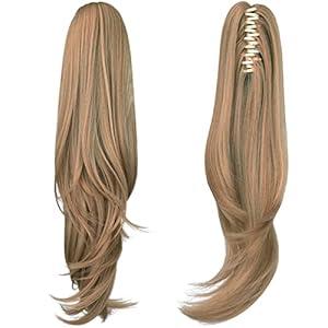 ponytail extension,12" claw clip hair extensions ponytail short curly hair ponytail Extension Natural Looking Synthetic Hairpiece for Women 
Medium Blonde