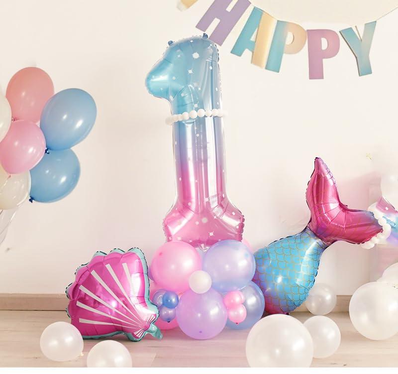 xfbbchh Mermaid Birthday Decorations, Mermaid Balloons Kit, Sea Balloon, Mermaid Foil Balloon, Mermaid Tail Balloons for Baby Shower, Girls Mermaid Party (number-8)