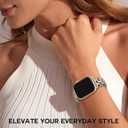 Moolia Elegant Strap Compatible with Apple Watch Band 42/46/38/40/41/44/45/49mm Metal Women Replacement Bracelet for iWatch Series 11 10 9 8 7 6 5 4 3 2 1 SE/Ultra1/2/3