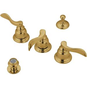 Kingston Brass KB8322NFL NuWave French Bidet Faucet, Polished Brass, 8 x 8 x 3