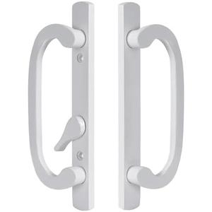 Sliding Patio Door Handle Replacement with Zinc Diecast I/E Pulls, Offset Thumbturn - Fits 1-3/8" to 2" Thick Door, 3-15/16" Hole Spacing, Non-Handed, Only White Handle, not Center Latch
