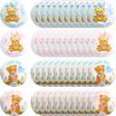 Spakon 48 Pcs Gender Reveal Button Pins Boy or Girl Button Pins Baby Shower Gender Reveal Party Favors for Baby Shower Party Supplies(Bear)