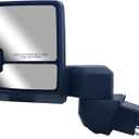 Driver Left Side Door Towing Mirror Power and Heated with Signal Light and BLIS Textured Back Cover For Chevrolet Silverado GMC Sierra 2500HD 3500HD from 2019 to 2024