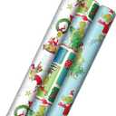 Hallmark Dr. Seuss Grinch Wrapping Paper for Kids (3 Rolls: 105 Sq. Ft. Ttl) for Christmas with Blue Tiles, White Snowflakes, Cindy Lou Who, Max