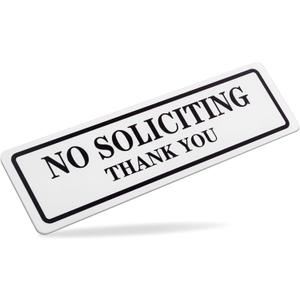 No Soliciting Sign for House That Keeps Solicitors Away, Super Strong Tape for All Surfaces, 8.3 2.4 In,2026 version, Perfect for Home Office Front Doors, Windows, Walls, Courtyard