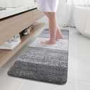 Arotive Microfiber Bathroom Rugs, Shaggy Soft and Absorbent Bath Rug, Non-Slip, Thick Plush Machine Washable Dry Bath Mats for Bathroom, Tub and Shower, 59x20, Grey, Rectangular