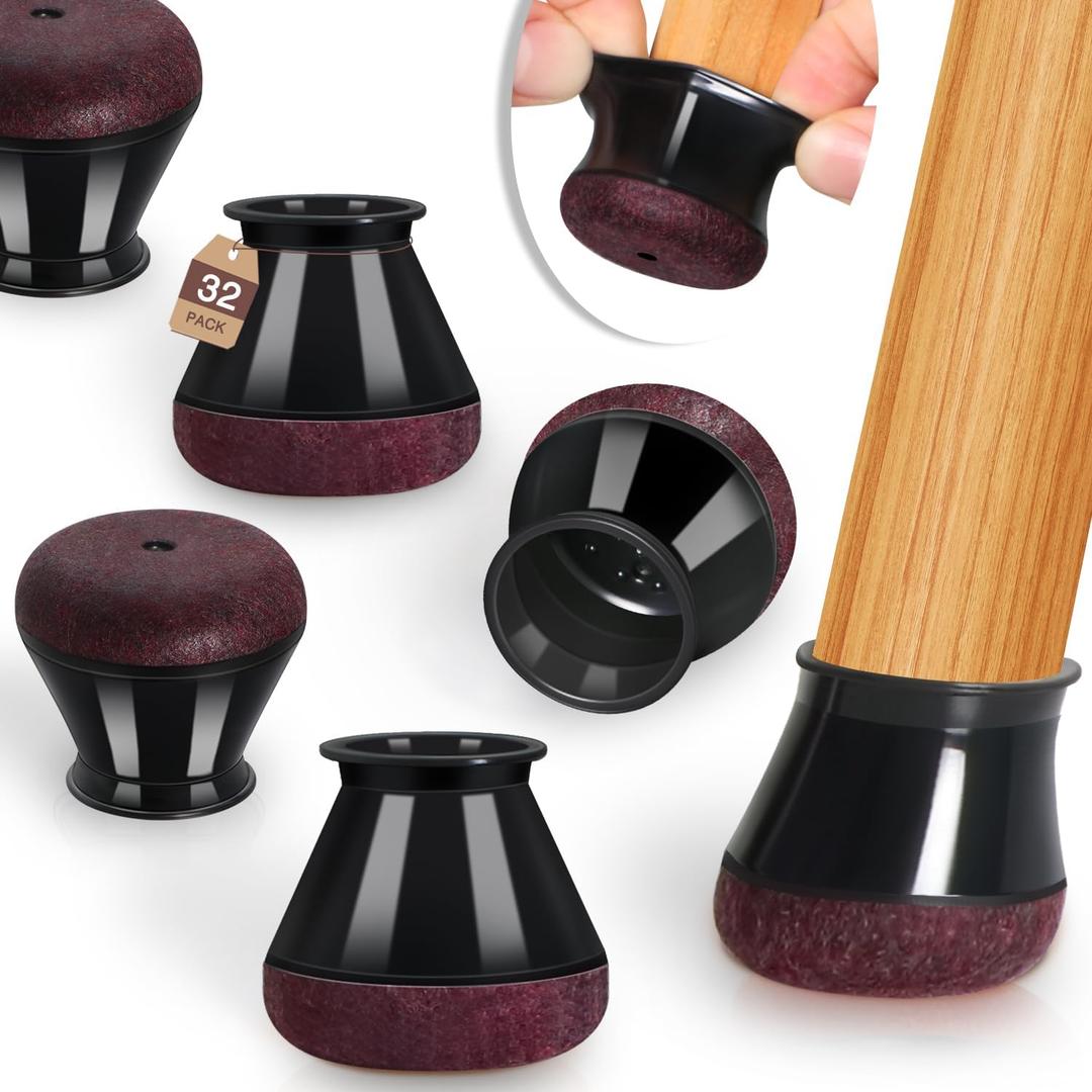 Chair Leg Floor Protectors Silicone Caps Felt Strengthen Bottom