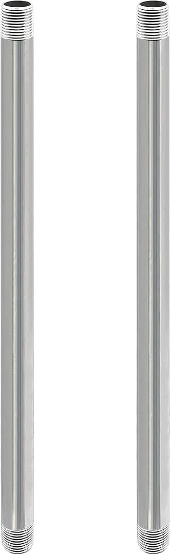 GeilSpace 1/2" x 24" Stainless Steel Pipe, 304 Pipe Nipple Fits Standard 1/2 Inch Threaded Pipes and Fittings, DIY Industrial Metal tube (2 PCS)