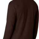 Hanes Mens T-Shirts, Men's Beefyt Henley Shirts, Men's Cotton Long Sleeve Shirts (Brown, XL)