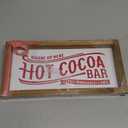 Pechpell 11.8×6 Inch Hot Cocoa Bar Sign, Wooden Christmas Kitchen Table Top Centerpieces Decor, Holiday Decorative Signage Indoor Wall Art Shelf Mantel Coffee Station Rustic Farmhouse Home Decorations