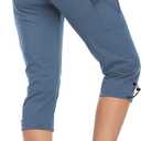 GymBrave Women's Hiking Cargo Pants Quick Dry Outdoor Camping Capris Water Resistant UPF 50 with Zipper Pockets Size L