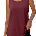 WIHOLL Workout Tops for Women Summer Athletic Tank Tops Sleeveless Shirts Beach Lightweight Gym Clothes (Brown, XL)