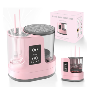 3 IN 1 Electric Makeup Brush Cleaner Machine With Makeup Brush DryerHolderPortable Automatic USB Cosmetic Brushes Cleaner Tool for All Size Beauty Makeup Brush Set,Eyeshadow, Blush Brush (Rose Pink)