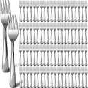 Bokon 200 Pieces Dinner Forks Bulk Set 6.9 Inches Stainless Steel Silverware Durable Table Forks Set for Home Restaurant Kitchen Dishwasher Safe (Stylish)