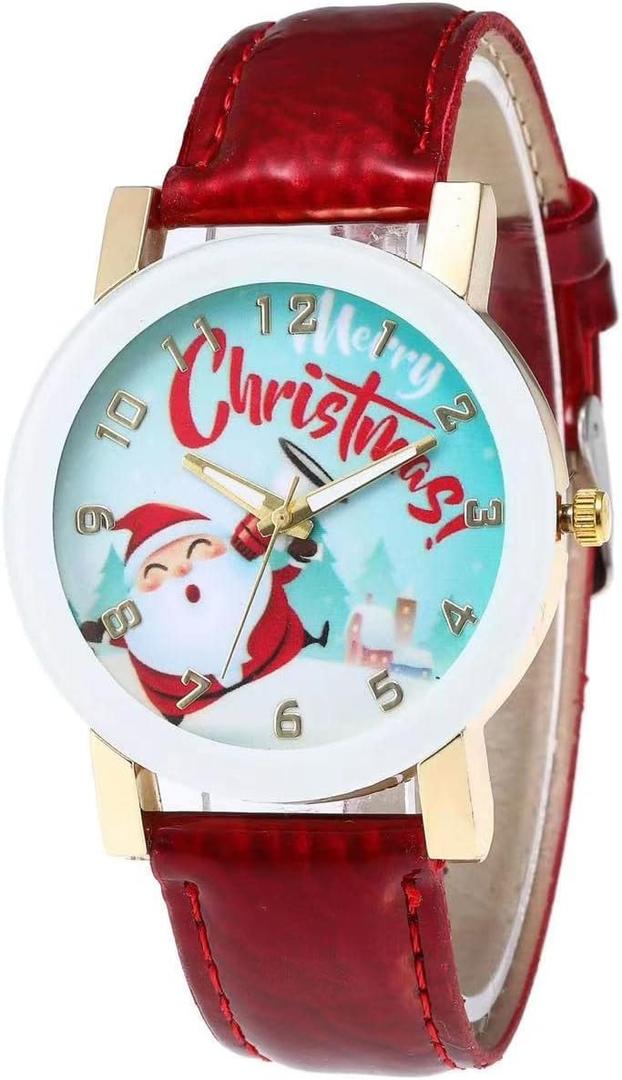 MINILUJIA Christmas Lady Wristwatch 40mm Dial PU Leather Women Watch
