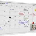 Comix Dry Erase Calendar for Wall, Magnetic Calendar Whiteboard with White Wood Frame, 36 * 24 inches Decorative Monthly Planner Board for Office, School, Home, Kitchen
