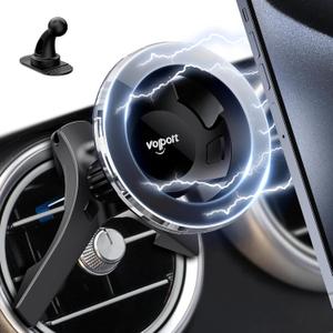 volport for Magsafe Car Mount [Air Vent & Dashboard]: Magnetic Phone Holder for Round/Horizontal/Vertical Vent, Strong Magnet for iPhone 16 15 14 13 12 Pro Max Plus Samsung S24 Ultra Cell Phone Case