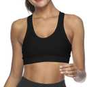 Sports Bras for Women High Support Push up Yoga Bra with Removable Cups Workout Running Bra with Pockets (US, Alpha, X-Large, Regular, Regular, XL, Black) (Black, XL)