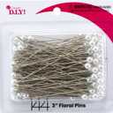 Cousin DIY White 3 inch Floral Pins Pearlized Ball Heads, 144 Pack, 40000706