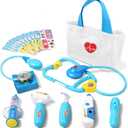 Liberry Doctor Kit for Toddlers 3-5 Years Old, 18-Piece Kids Doctor Bag Pretend Play Toys, Durable Medical Kit with Toy Stethoscope, Blue Doctor Gift for Boys Girls