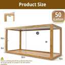 50 Gallon Bamboo Reptile Enclsoure,36"x16"x18" Bearded Dragon Tank Also for Ball Python,Snake,Gecko,Turtle with Sliding Door Top Screen Ventilation,Stackable Large Reptile Terrariums