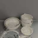 CAROTE 17pcs Pots and Pans Set, Nonstick Cookware Set Detachable Handle, Induction Kitchen Cookware Sets Non Stick with Removable Handle, RV Cookware Set, Oven Safe (Cream White)