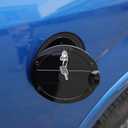Linskip Fuel Tank Cap Cover with Lock Replacement for Ford F150 & f150 Raptor 2015 2016 2017 2018 2019 2020, Sporty Style Gas Door Cover for 2015-2020 F150 Exterior Accessories(Lock, Black)