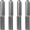 4 Pack 6 Inch Heavy Duty Weld On Hinges, Bullet Barrel Weldable Hinges with Grease Fitting, Carbon Steel Weld On Hinge for Trailer Ramp, Utility Trailer, Heavy Swing Gate