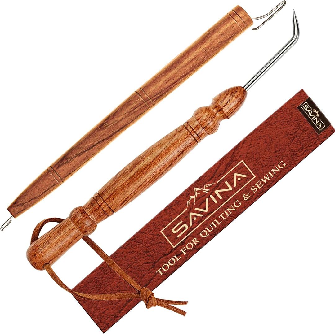 Set 2 Loom Pen Tool & Loom Hook, Yarn Helper, Yarn Guide for Loom Knitting, Handmade Tools to Make Yarn Loom Crafts Quicker & Easier for Knitters