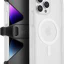 Pelican Voyager Series - iPhone 14 Pro Max Case 6.7" [Compatible with MagSafe] [Anti-Yellow] Magnetic Charging Phone Case With Belt Clip Holster Kickstand [18ft Military Grade Drop Protection] - Clear