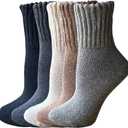 Yoicy Womens Super Thick Wool Socks - Soft Warm Comfort Casual Crew Winter Socks (Pack of 3-5), Multicolor (One Size)