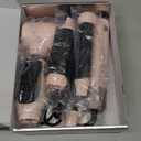 5 in 1 Hot Air Styler Brush, 1000W Hair Dryer with LCD Display, Auto Rotating Curler for Volumizing Fast Drying, Curling & Straightening Multi Styling Tools for All Hair with 3 Levels (Pink)