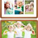 8x14 Collage Picture Frame Teak Wood, Multiple Three 4x6 Photos or 11x14 without Mat, Rustic Rounded Corner Photo Frame with Tempered Glass Hanging Displaying Horizontally or Vertically