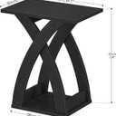 HOOBRO End Table Living Room Set of 2, Narrow Side Table for Small Spaces, Black 3 Tier End Table with Storage Shelf, X-Design Slim Nightstand Bedside Table, Living Room, Bedroom, Black BK356BZP201, 19.7"D x 11.8"W x 24"H