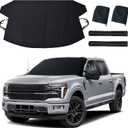 EcoNour Windshield Cover for Ice and Snow | Windshield Snow Cover with Side Mirror Cover & Wiper Protection | Oxford Fabric Winter Cover for Pickup Trucks, SUV & Mini Van | X-Large (74"x43")