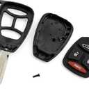 Motoforti Car Key Fob Remote Control Case, Keyless Entry Cover, for Jeep Grand Cherokee 2005-2007, 4 Buttons, Plastic, KOBDT04A, Black