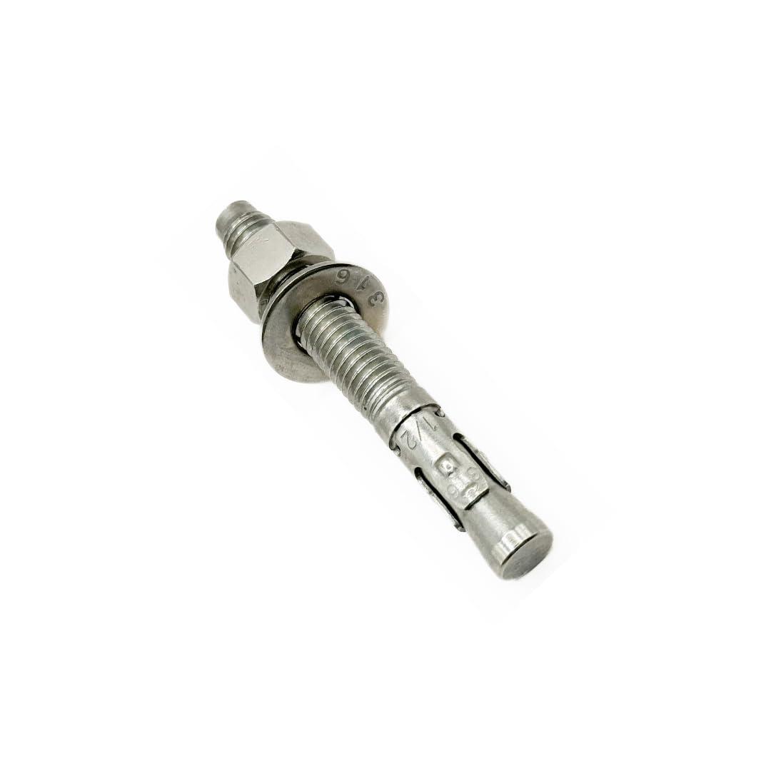 MIGHTY FASTENERS Premium 316 Stainless Steel Wedge Anchor, 3/8"-16 X 3 – Heavy Duty Corrosion Resistant Fastener for Concrete and Masonry Applications 50 Pack