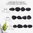 12PCS DIY Rocks for Engraved Inspirational Polished Garden Stones, Natural Encouragement Personalized Healing Decor River Stone - Unique Gift for Friends Arts Crafts (12 Different Words) (Black)