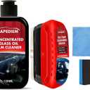 New Glass Cleaning Board, Automotive Oil Film Brush, Reusable, Improves Clarity and Visibility.Oil Film Cleaning Brush for Car Windows,Car Windshield Cleaner Tool,Windshield Cleaner. (1, Black Red)