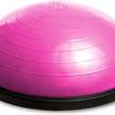 Bosu Balance Ball Exercise Trainer, Home Gym Equipment w/ Guided Workouts & Pump, 26", Blue - Inflatable Fitness Platform for Strength Training, Standing, Balancing, and Core Workout (Pink)