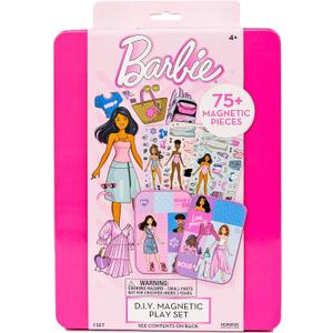 Barbie D.I.Y. Magnetic Play Set, 75 Pieces, 3 Magnetic Dolls, Crafts for Kids Ages 4-8, 4 Year Old Girl Birthday Gifts, Girl Toys, Cute Travel Toy, Fun Airplane Activities, Pretend Play for Girls