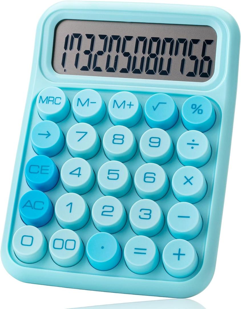 Mr. Pen- Mechanical Switch Calculator, 12 Digits, Large LCD Display, Blue Calculator Big Buttons