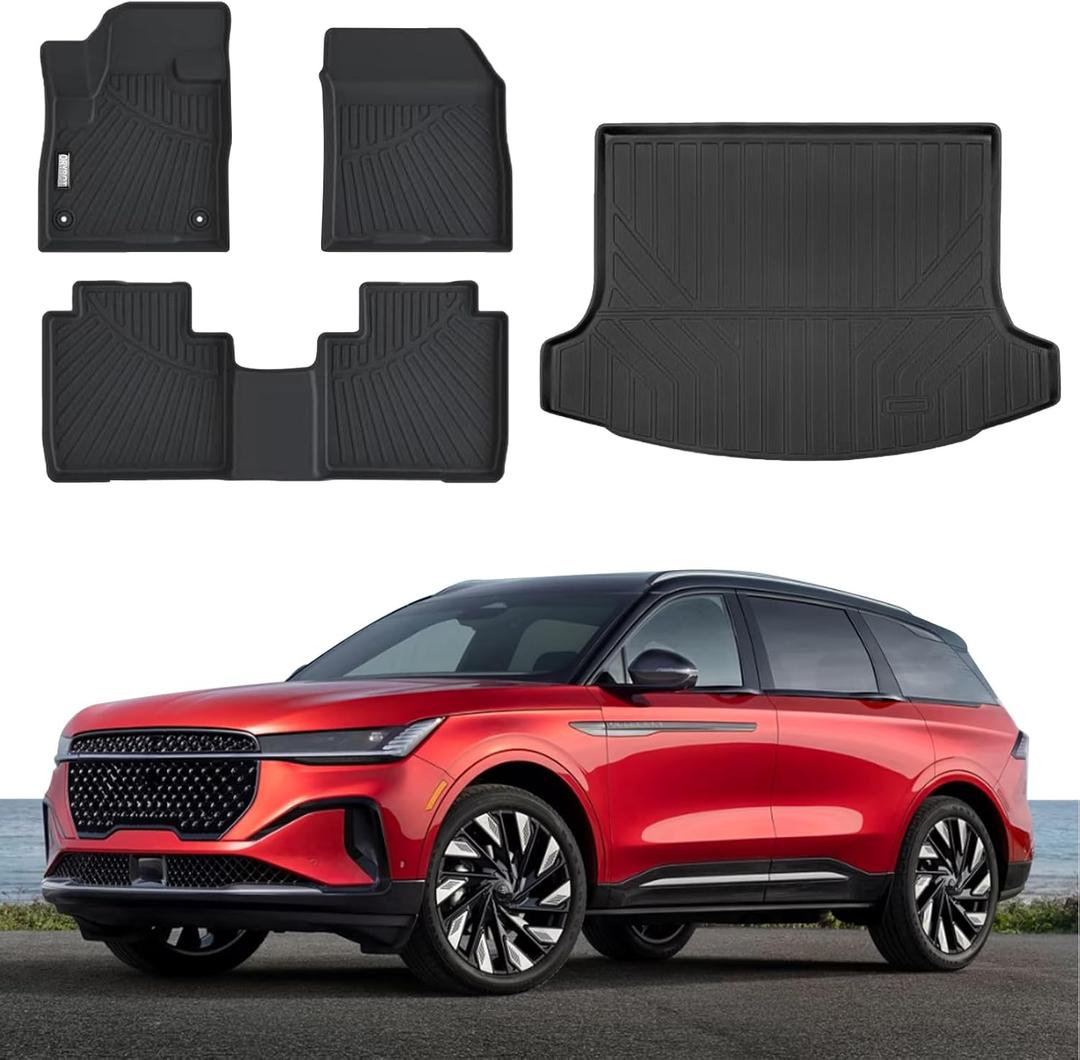 Floor Mats & Trunk Mat Fit for Lincoln Nautilus 2024 2025 2026,All Weather Protection TPE, Anti-Slip Floor Mats & Cargo Liner for Lincoln Nautilus 2024 2025 2026 Accessories