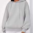 PRETTYGARDEN Women's 2025 Fall Fashion Oversized Hoodies Sweatshirt Fleece Long Sleeve Going Out Tops Trendy Winter Clothing (Light Grey, Medium)  