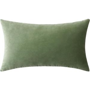 MIULEE Velvet Pillow Cover Soft Luxury Decorative Throw Pillow Cover Single Rectangle Cushion Case for Spring Couch Sofa Bedroom Car Decor,12x20 Inch Sage Green
