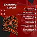 Samurai Emblem, Custom 3D Car Badge Universal Exterior Accessories for Car, Truck, SUV, Motorcycle (Set of 2) (Orange)